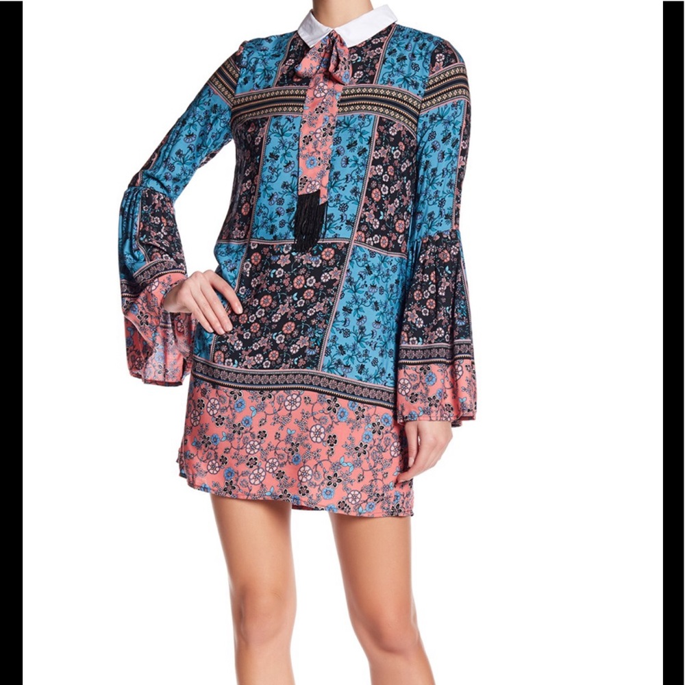 Endless Rose Poplin Patchwork Floral Dress